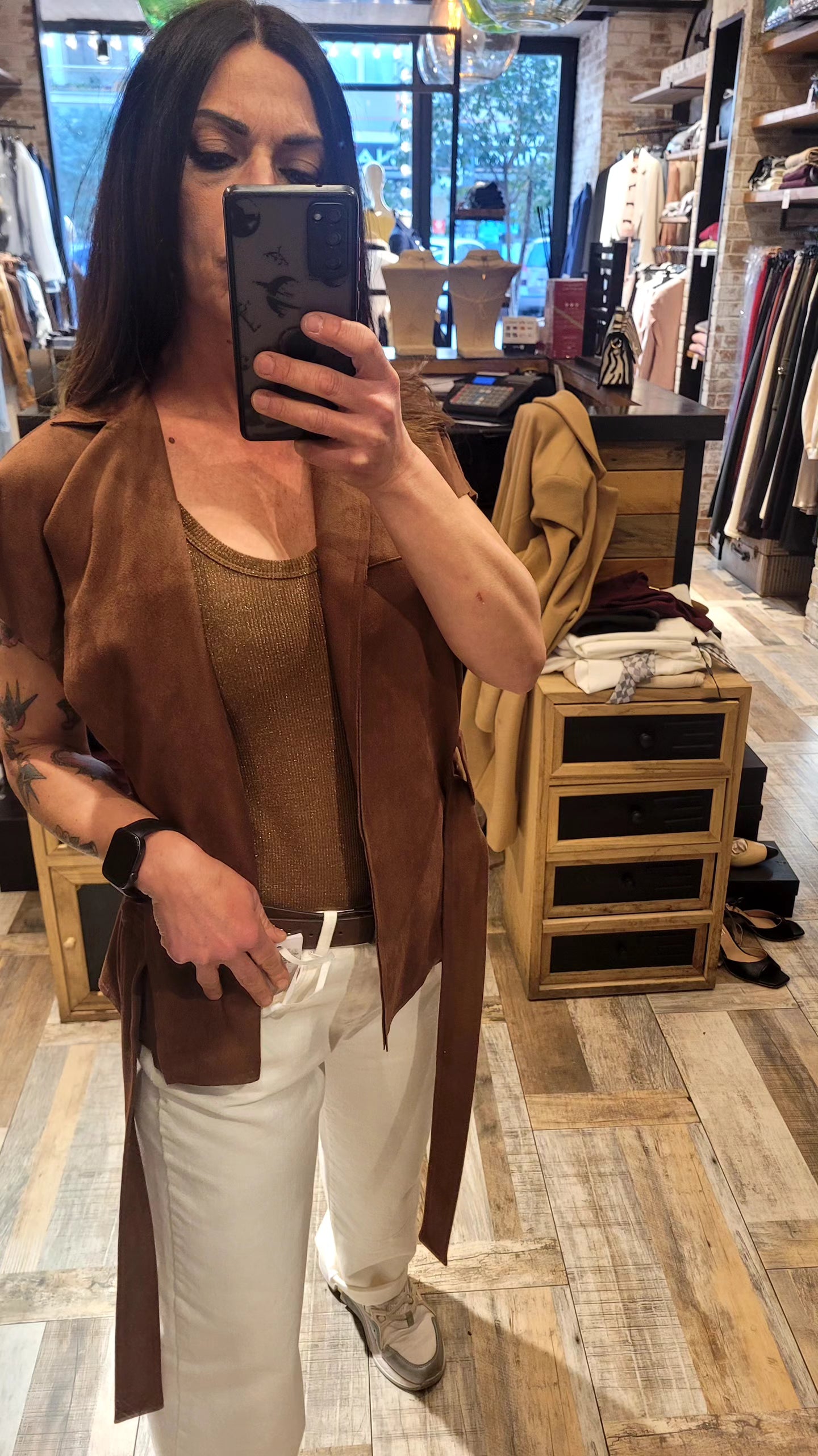 Gilet in suede Nualy