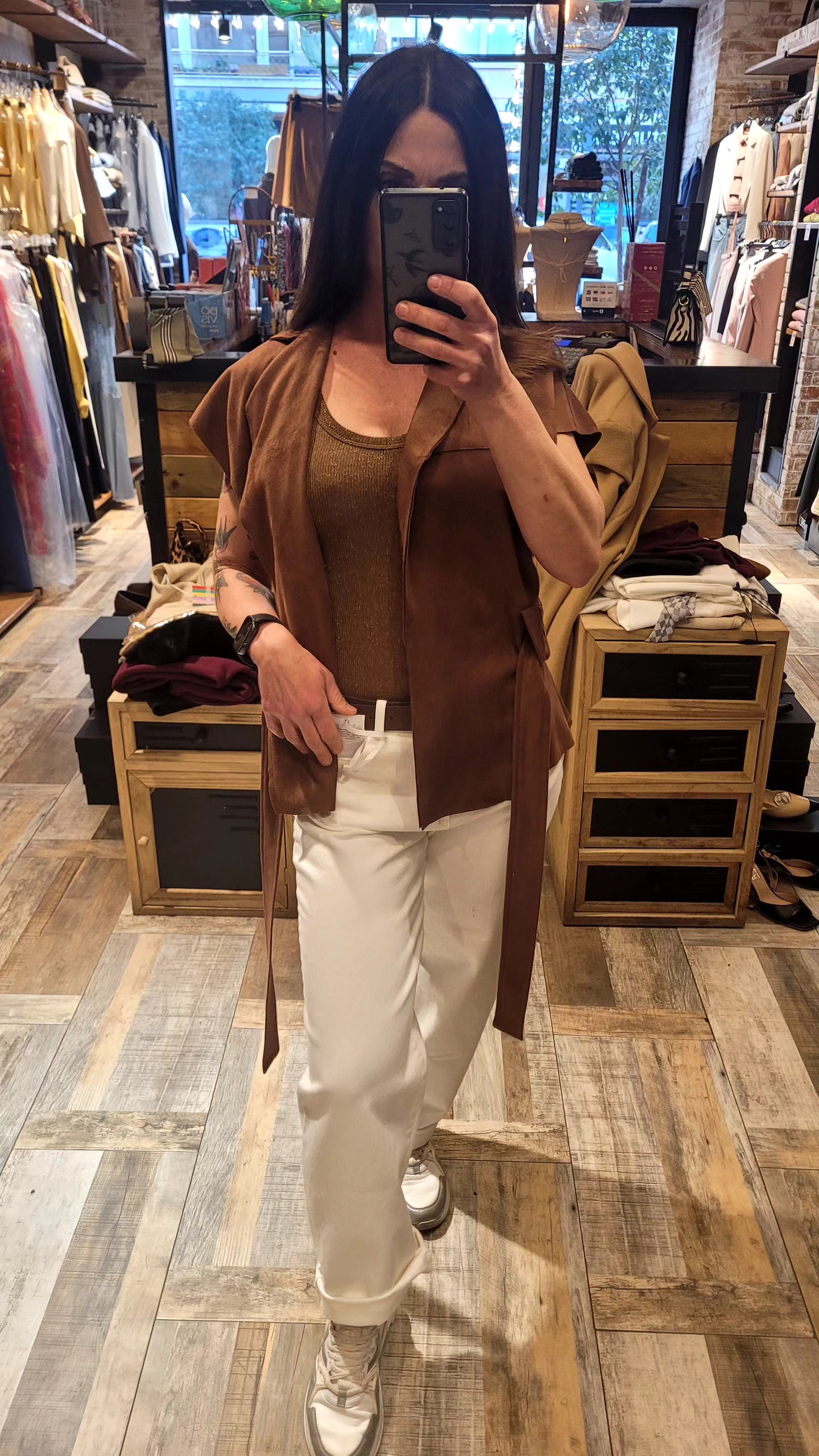 Gilet in suede Nualy